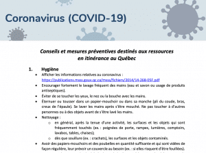 light blue banner with COVID-19 virus image