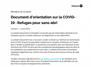 screen grab of guidance document from Ontario