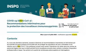 COVID-19 (SRAS-CoV-2) : Recommandations intérimaires pour la protection des travailleurs immunosupprimés