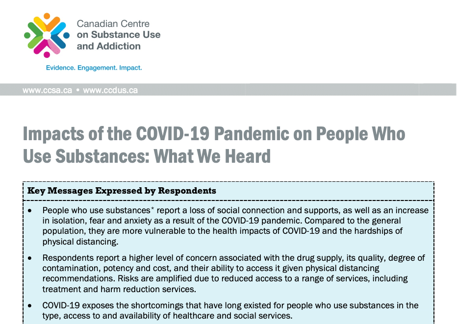 Impact of COVID-19 on people who use drugs