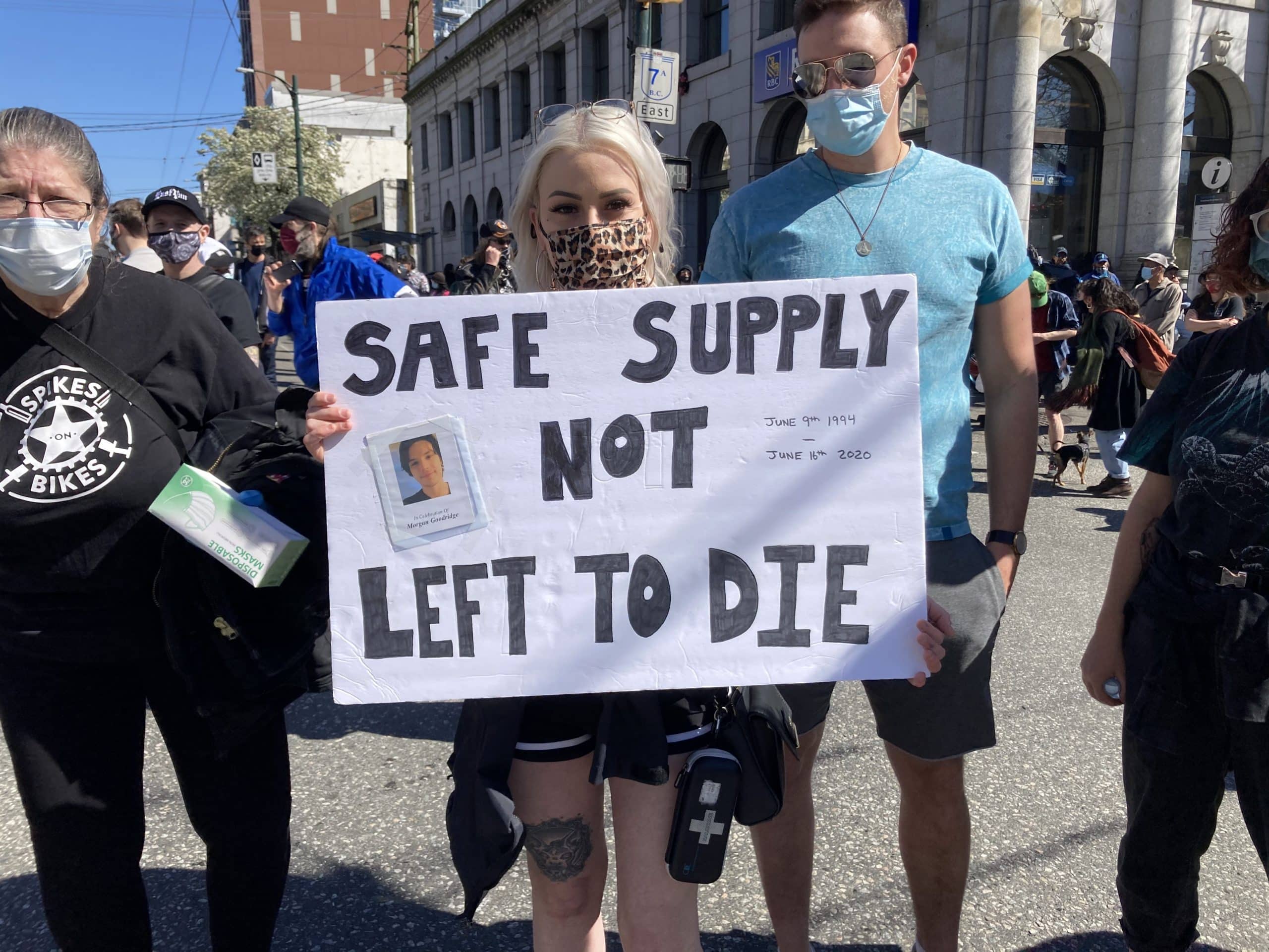 IMG_8393 Protester at Vancouver safe supply rally