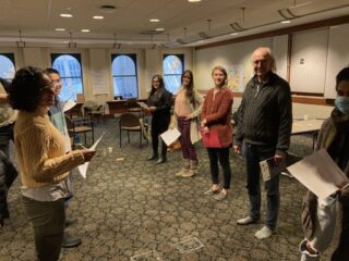 CDPC staff in a group exercise during staff retreat