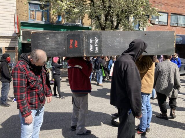 IMG_0800 copy Drug User Liberation Front (DULF) and Coalition of Peers Dismantling the Drug War (CPDDW) held a march and digital press conference on April 14, 2022.